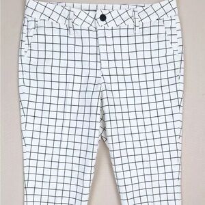 NYDJ Black and White windowpane Cropped Ankle Pants